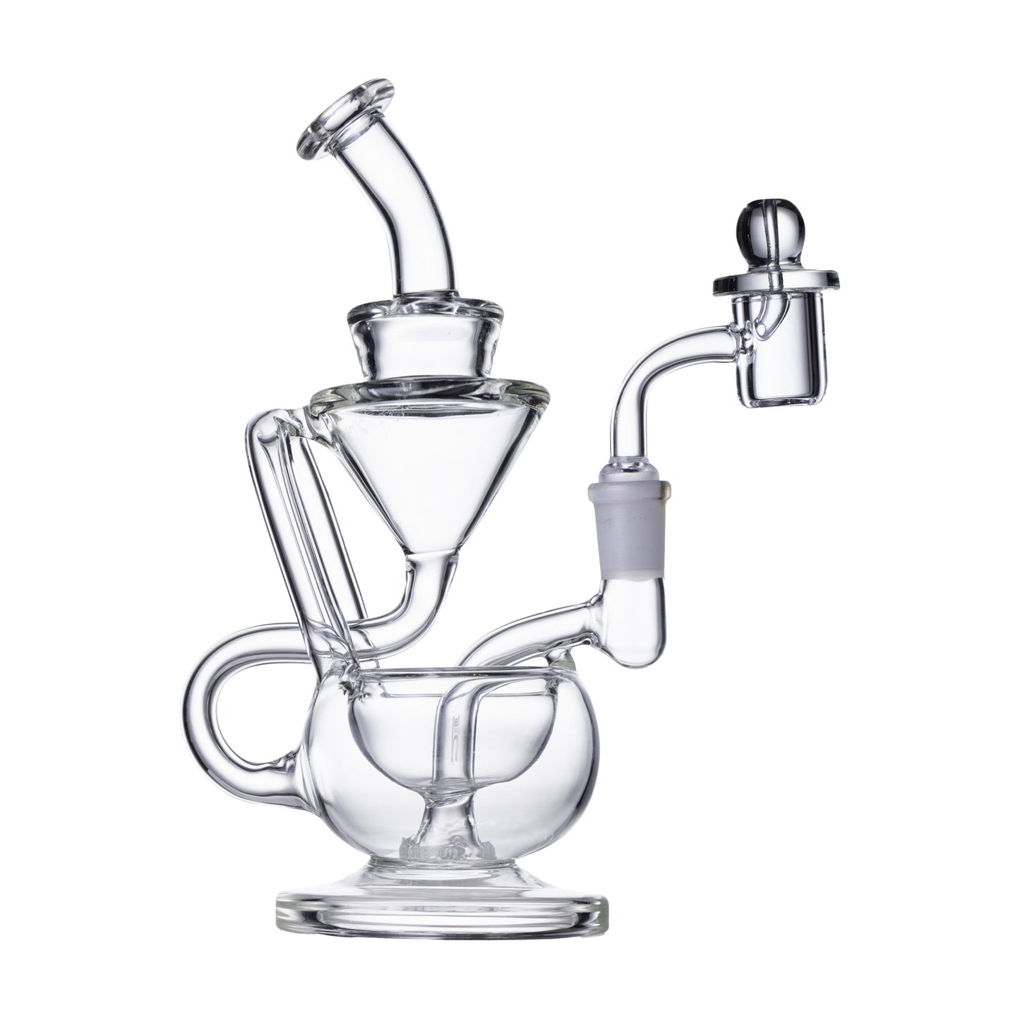 "8" Clear Recycler 1A" Rig By Human Grade Glass