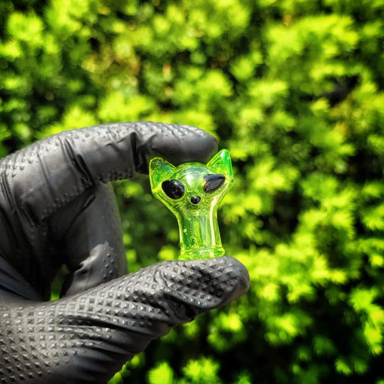 "UV Alien Kitty #1" Puffco Pivot Tip By Cici Kitty Glass