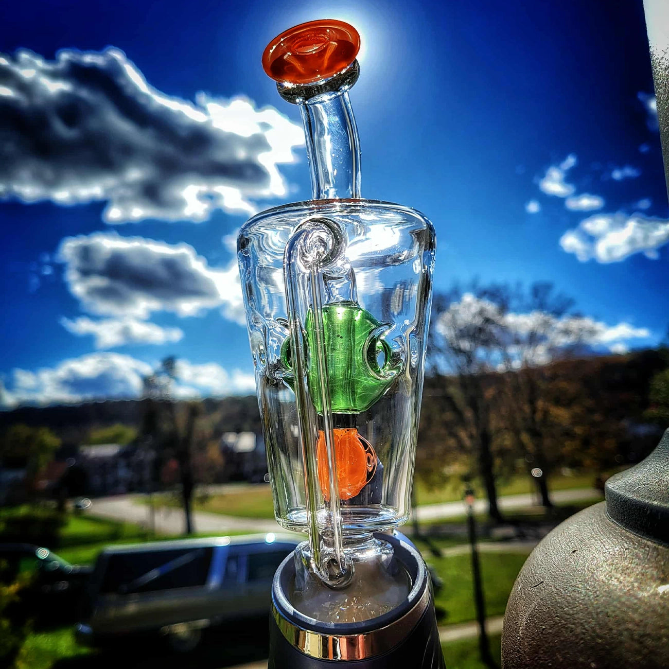 "Exo Jack-O-Lantern Cup" Puffco Attachment By Yarbi Glass