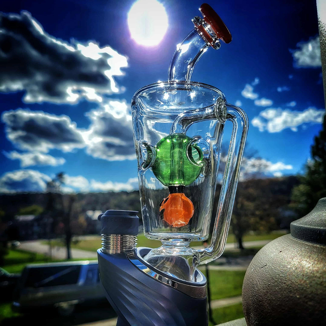 "Exo Jack-O-Lantern Cup" Puffco Attachment By Yarbi Glass