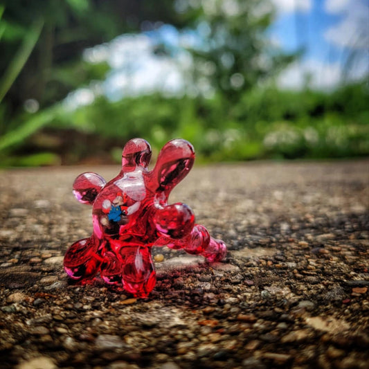 "Gold Ruby Mario Splat" Joystick By OBE 906 Glass