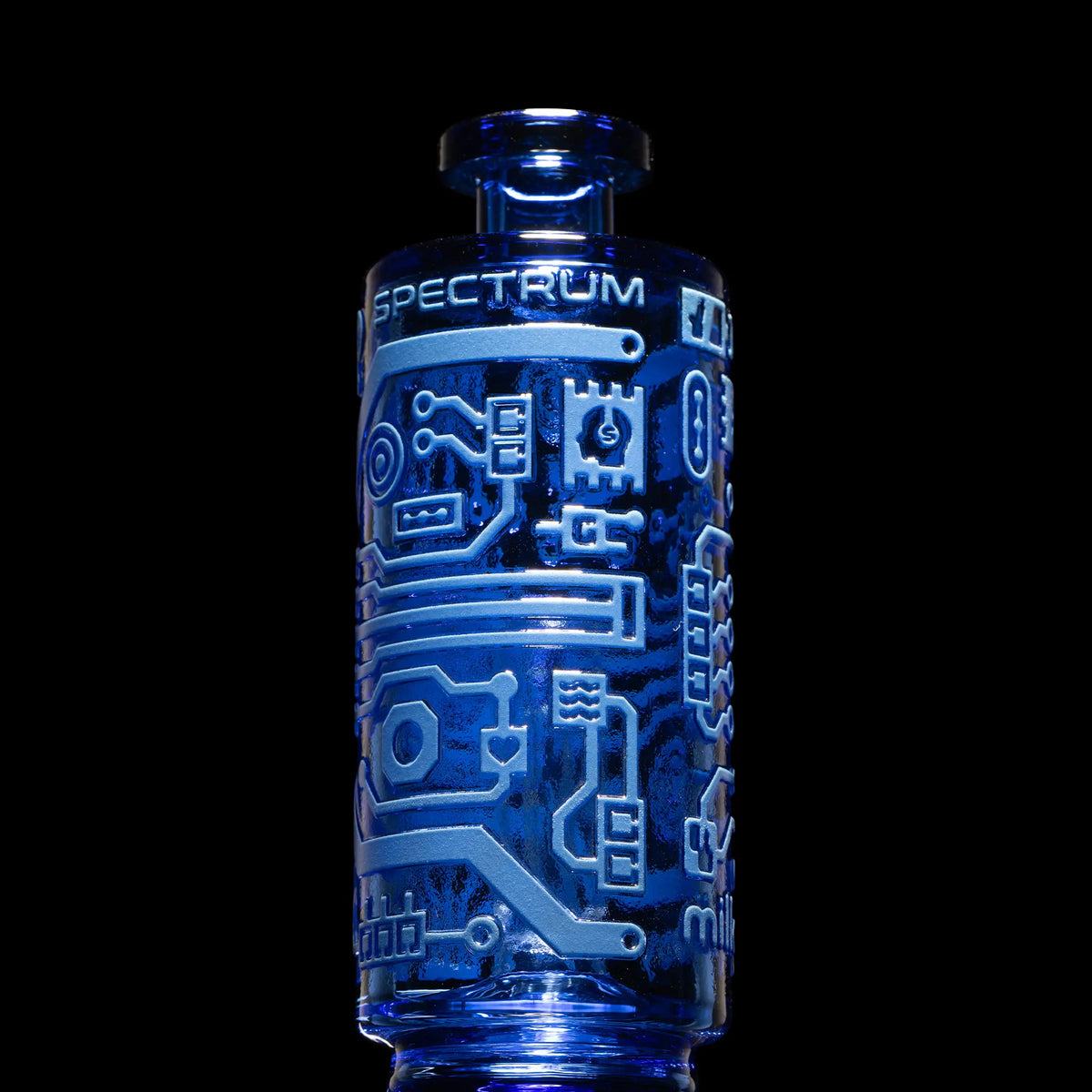 "Blue Circuit Board Spectrum " Puffco Attachment By Milkyway Glass