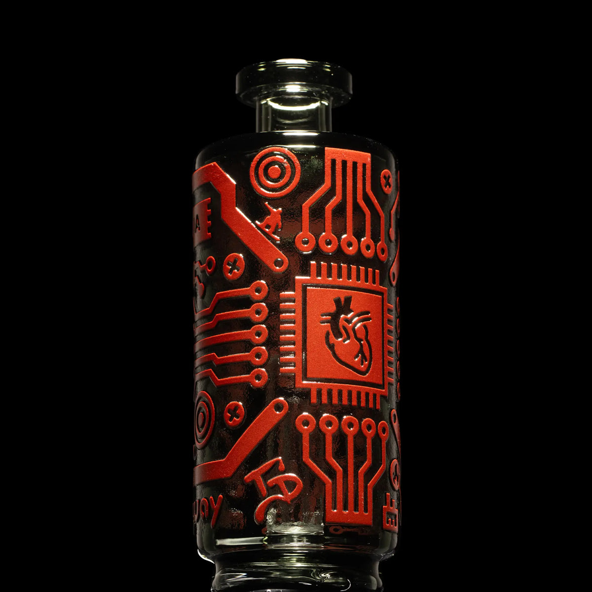 "Red Circuit Board Spectrum " Puffco Attachment By Milkyway Glass