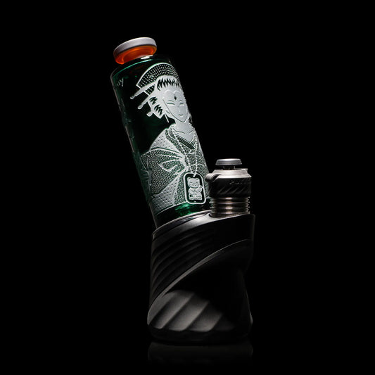 "Teal Kabui Act One " Puffco Attachment By Milkyway Glass