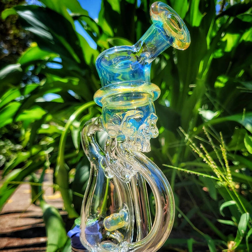 "Top Hat Skully #3" Puffco Recycler By Weil Glass