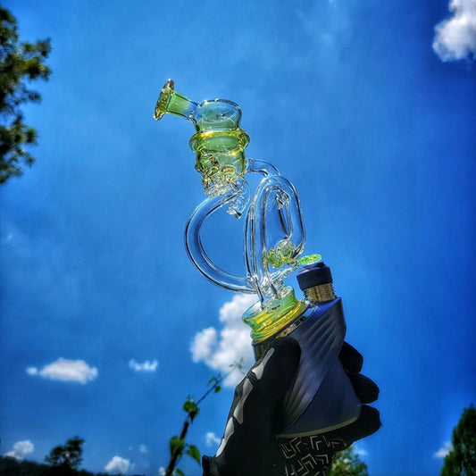 "Top Hat Skully #3" Puffco Recycler By Weil Glass