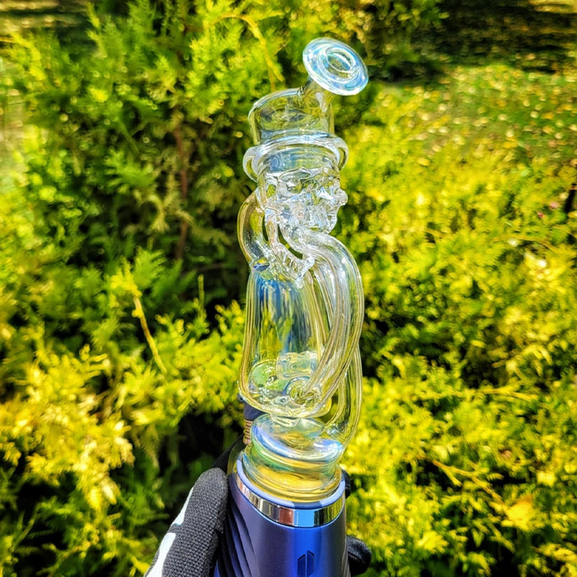 "Top Hat Skully #4" Puffco Recycler By Weil Glass