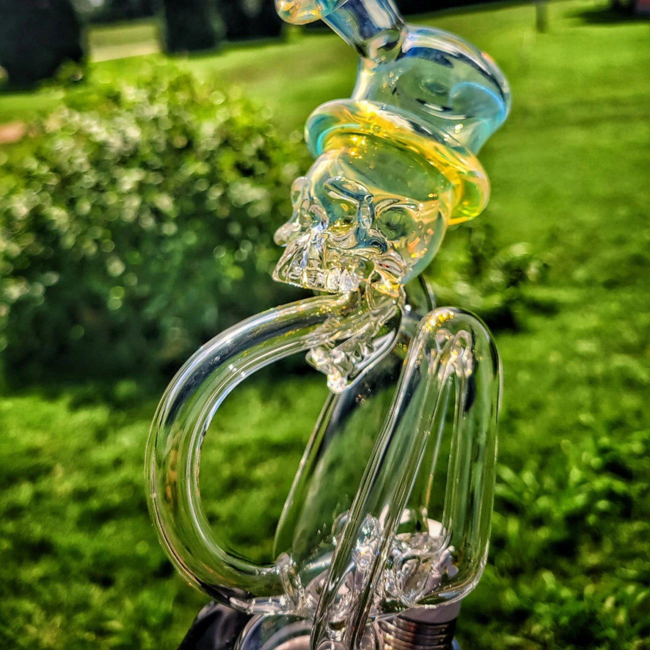 "Top Hat Skully #1" Puffco Recycler By Weil Glass