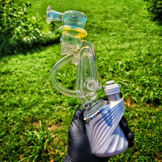 "Top Hat Skully #1" Puffco Recycler By Weil Glass
