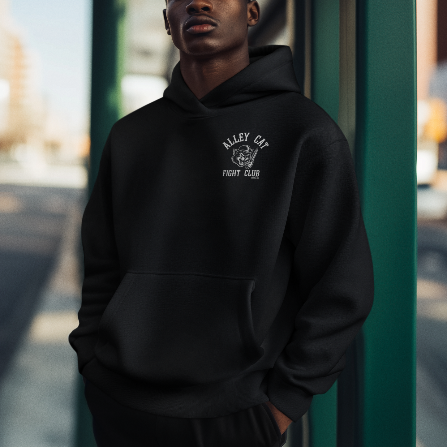 "Alley Cat Fight Club" Pullover Hoodie By Cartel Ink