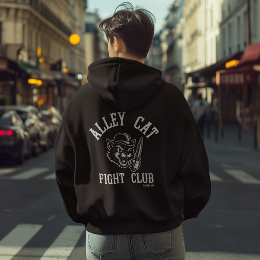 "Alley Cat Fight Club" Pullover Hoodie By Cartel Ink