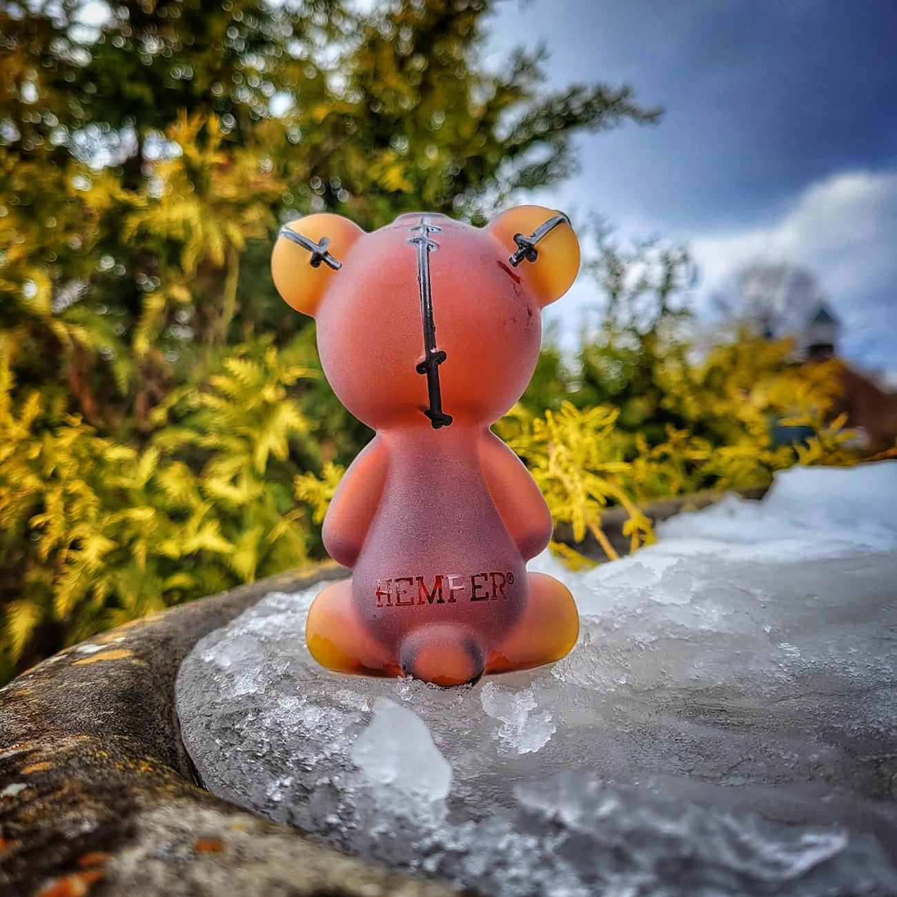 "Scare Bear" Hand Pipe By Hemper Glass