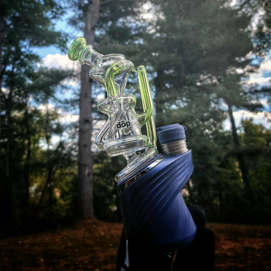 "Green Floating Recycler" Puffco Attachment By Dop Glass