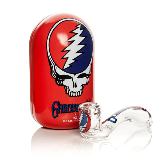 "5.5" Steal Your Face Sherlock" Collectible Tin Hand Pipe By Grateful Dead Glass