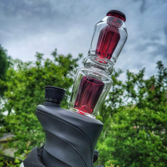 "Blue Phoenix" Dual Coffin Focus.V Attachment By Mac Savage Glass