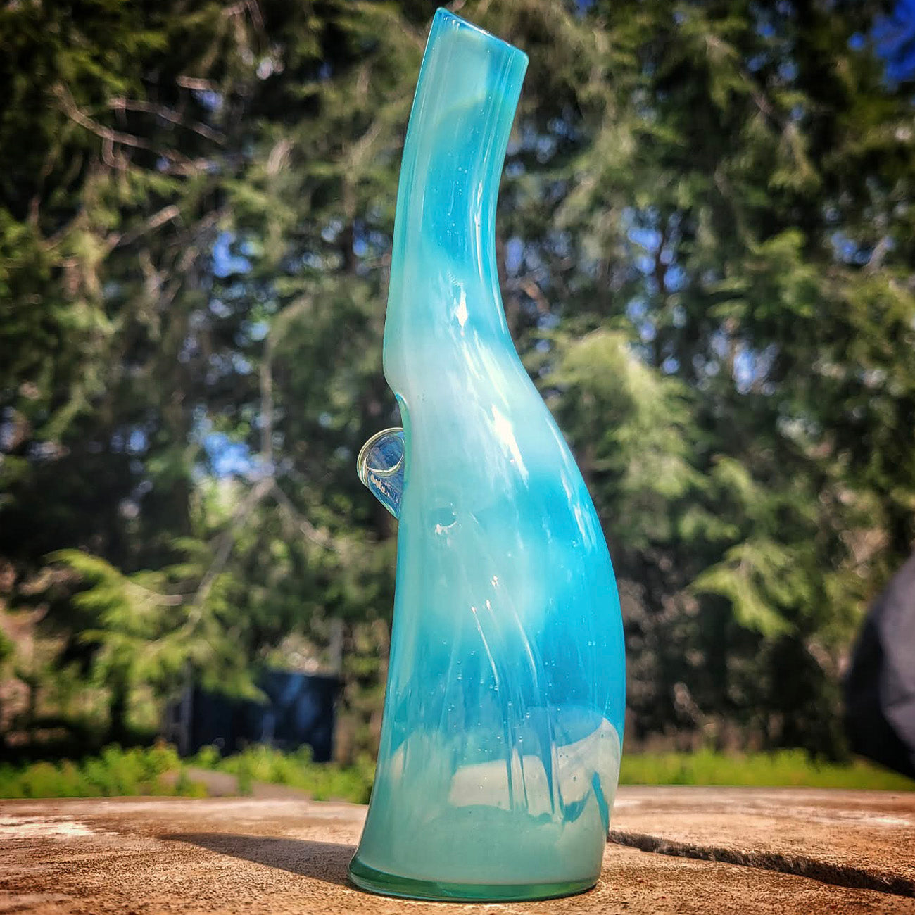 "6" Marina Curved Bottle" 10mm Rig By MC's Glass