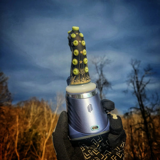 "Sand Blasted Octopus Tenacle" Puffco Dry Attachment By Calibear Glass