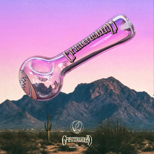 "4.5 Pink Steal Your Face" Hand Pipe By Grateful Dead Glass
