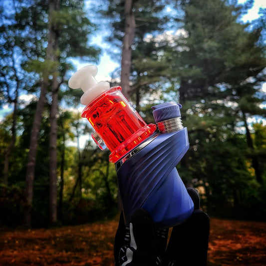 "Red Glycerin Chugger" Puffco Attachment By Dop Glass