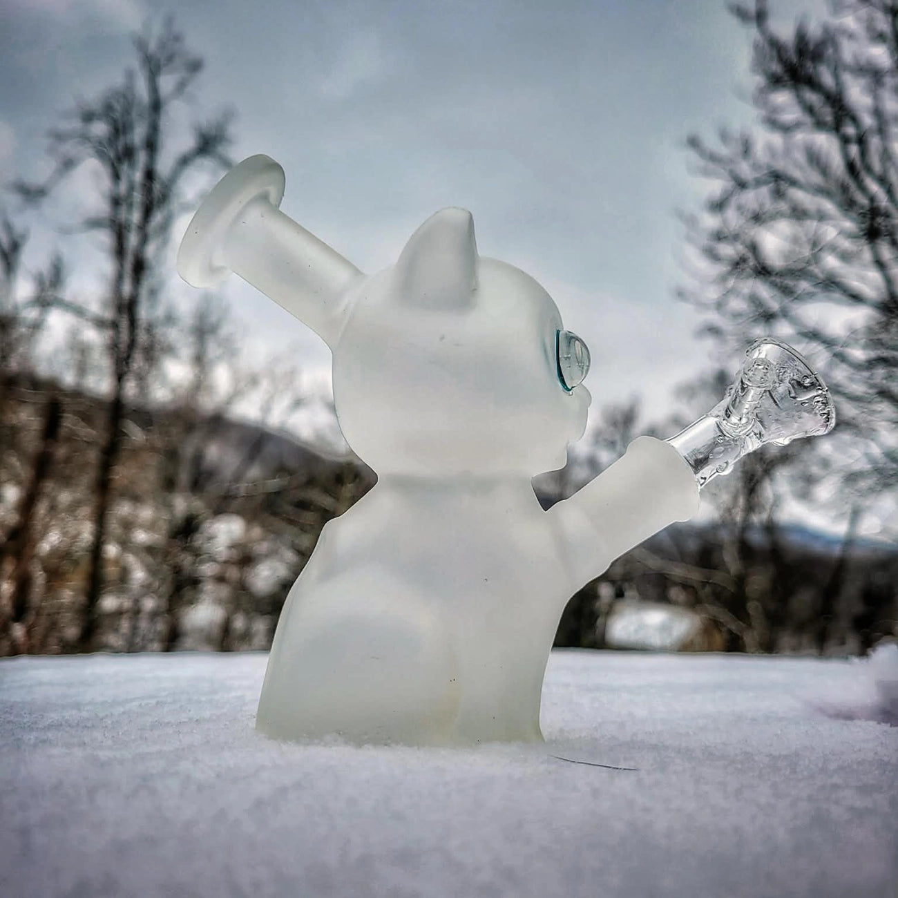 "White Kitty" Waterpipe By Sesh Gear Glass
