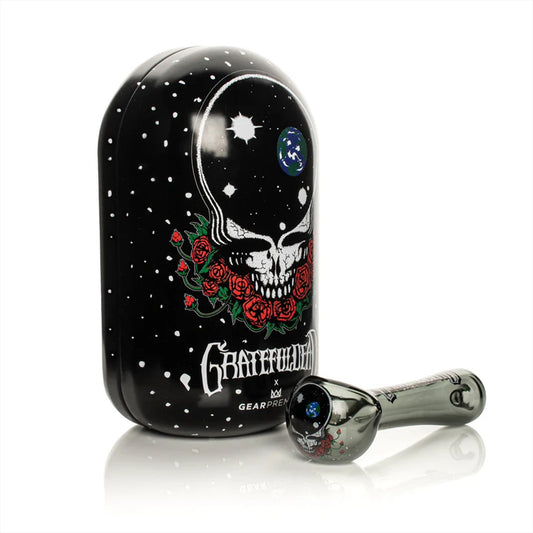 "4.5" Space Your Face" Collectible Tin Hand Pipe By Grateful Dead Glass