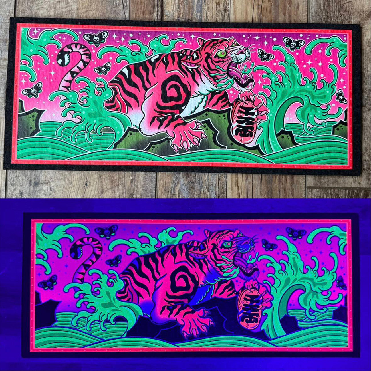 "Unlucky Watermelon Tiger UV" Moodmat By Dark Mountain Cult & Lucky Cat Smoke Shop