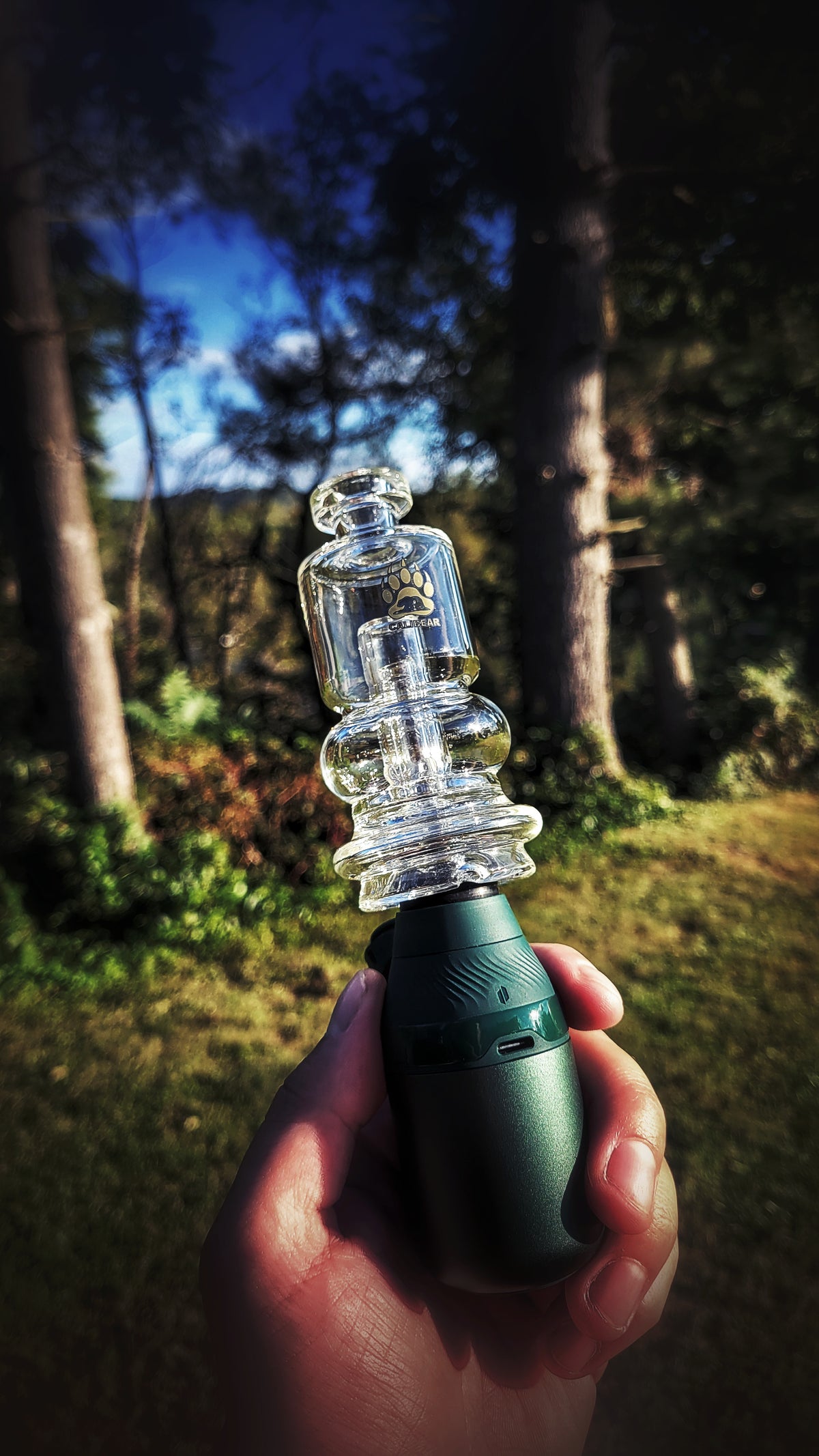 "2-in-1 Mini Chugger" Puffco Peak & Pivot Attachment By Calibear Glass