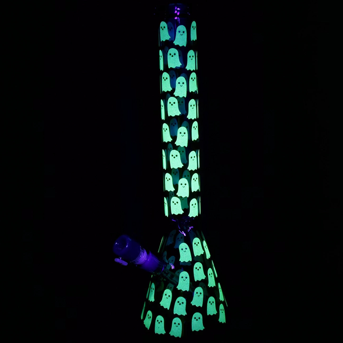 "18' Green Ghostly Glow Beaker" Waterpipe