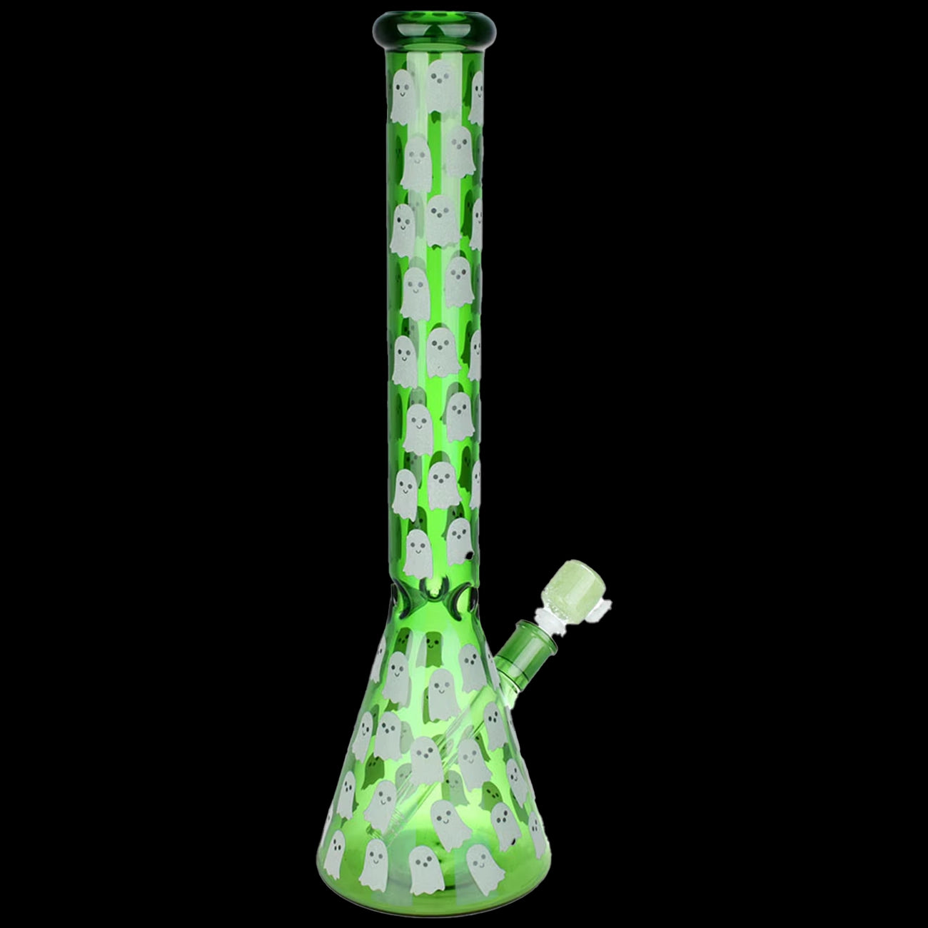 "18' Green Ghostly Glow Beaker" Waterpipe