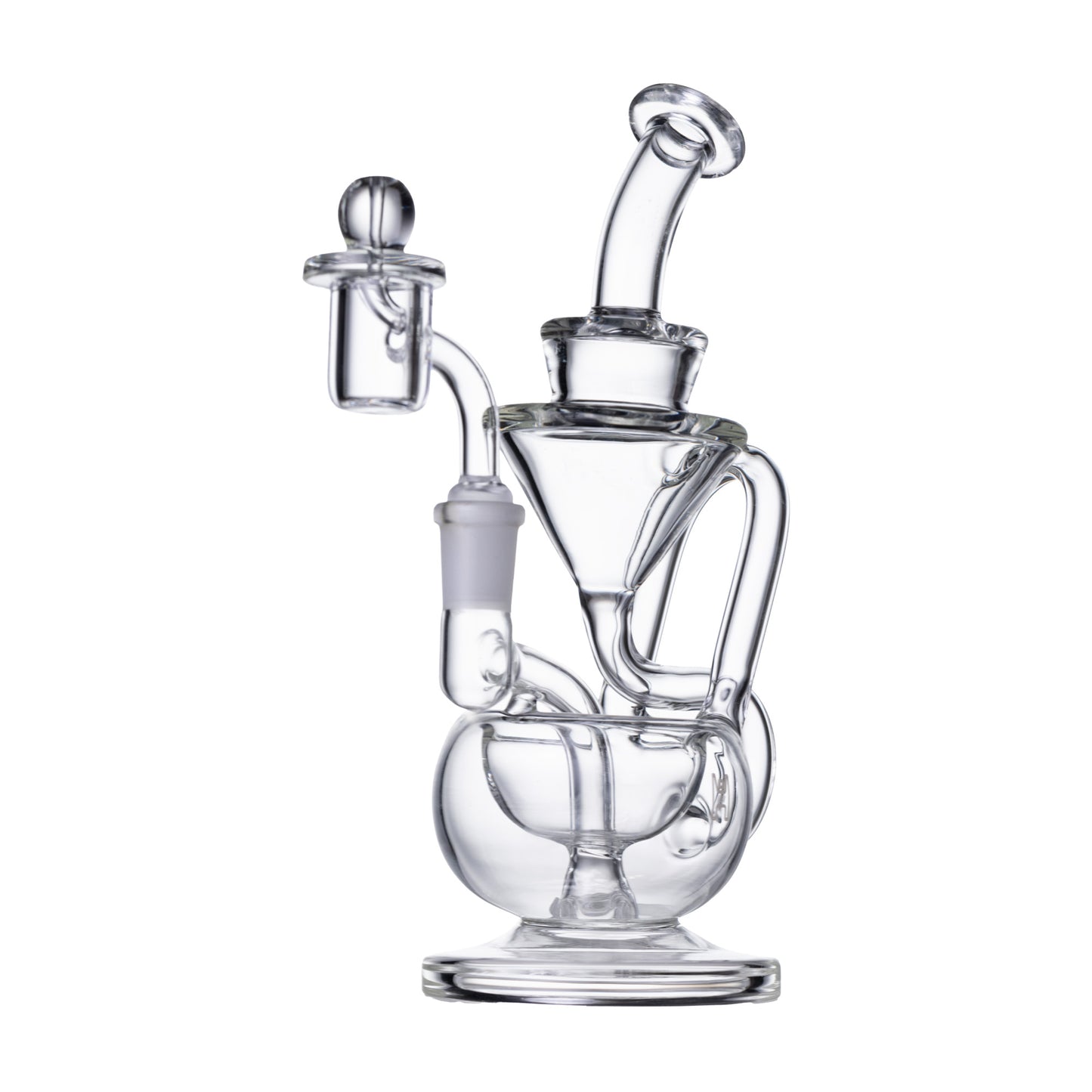 "8" Clear Recycler 1A" Rig By Human Grade Glass