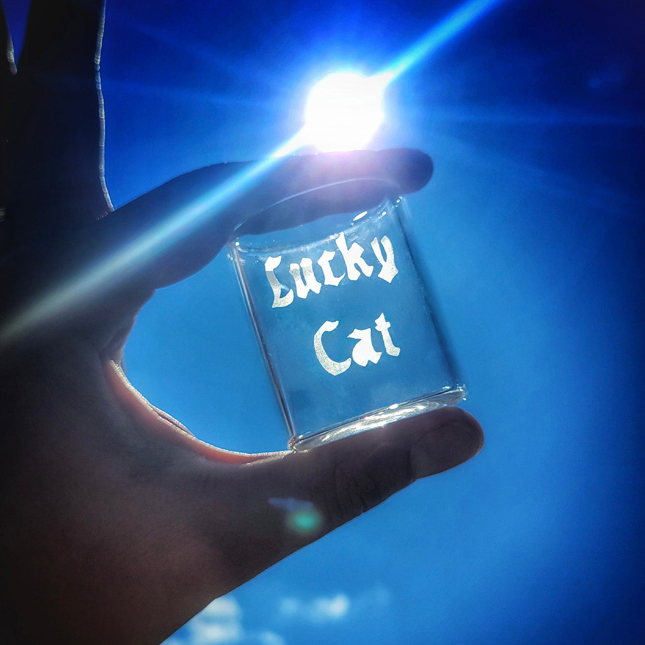 Limited Edition "Lucky Cat" Clear Puffco Proxy Core Cup By Finn Glass