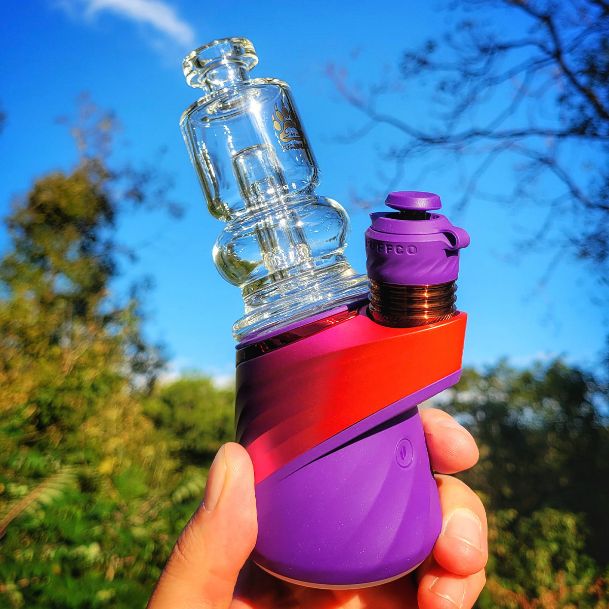 "2-in-1 Mini Chugger" Puffco Peak & Pivot Attachment By Calibear Glass