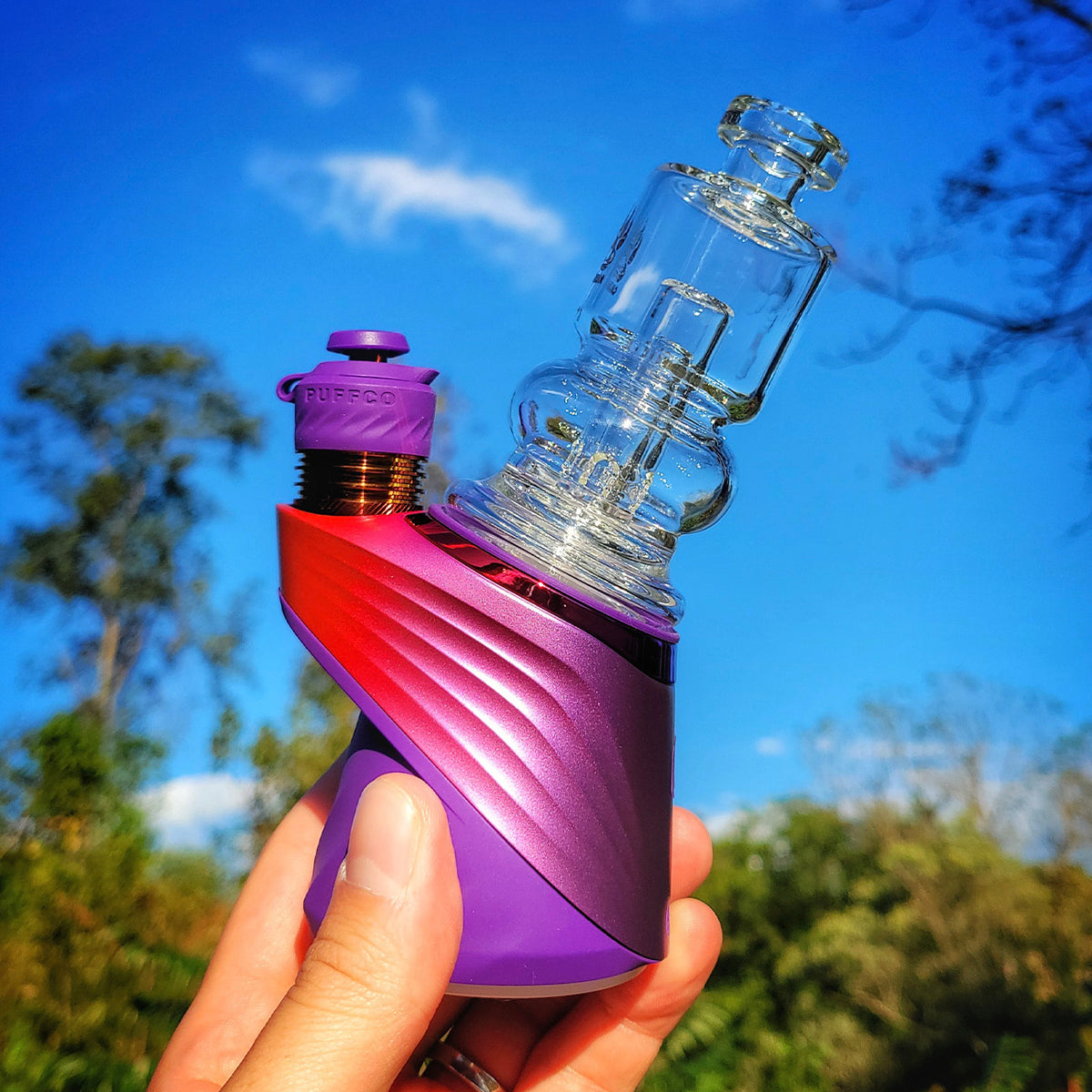 "2-in-1 Mini Chugger" Puffco Peak & Pivot Attachment By Calibear Glass