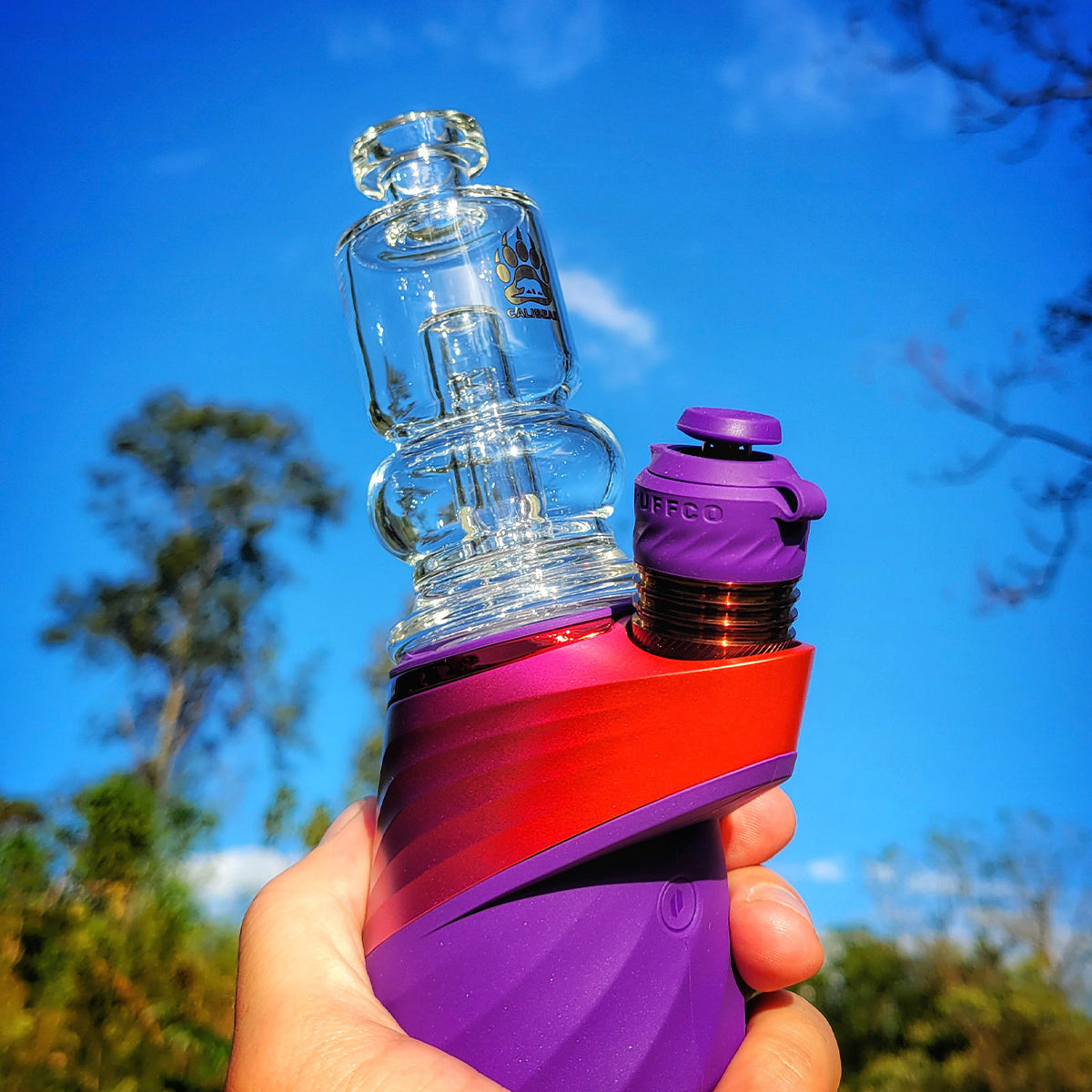 "2-in-1 Mini Chugger" Puffco Peak & Pivot Attachment By Calibear Glass
