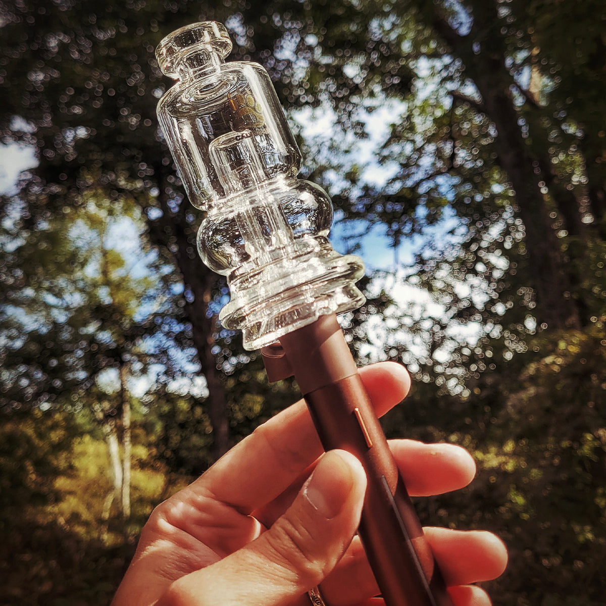 "2-in-1 Mini Chugger" Puffco Peak & Pivot Attachment By Calibear Glass