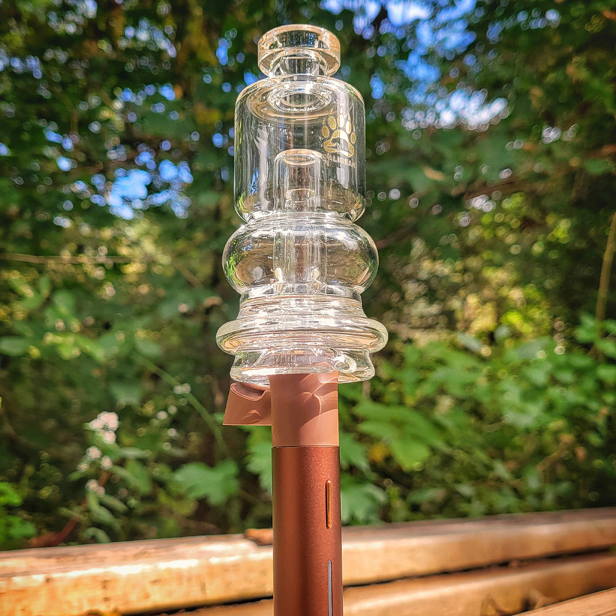 "2-in-1 Mini Chugger" Puffco Peak & Pivot Attachment By Calibear Glass