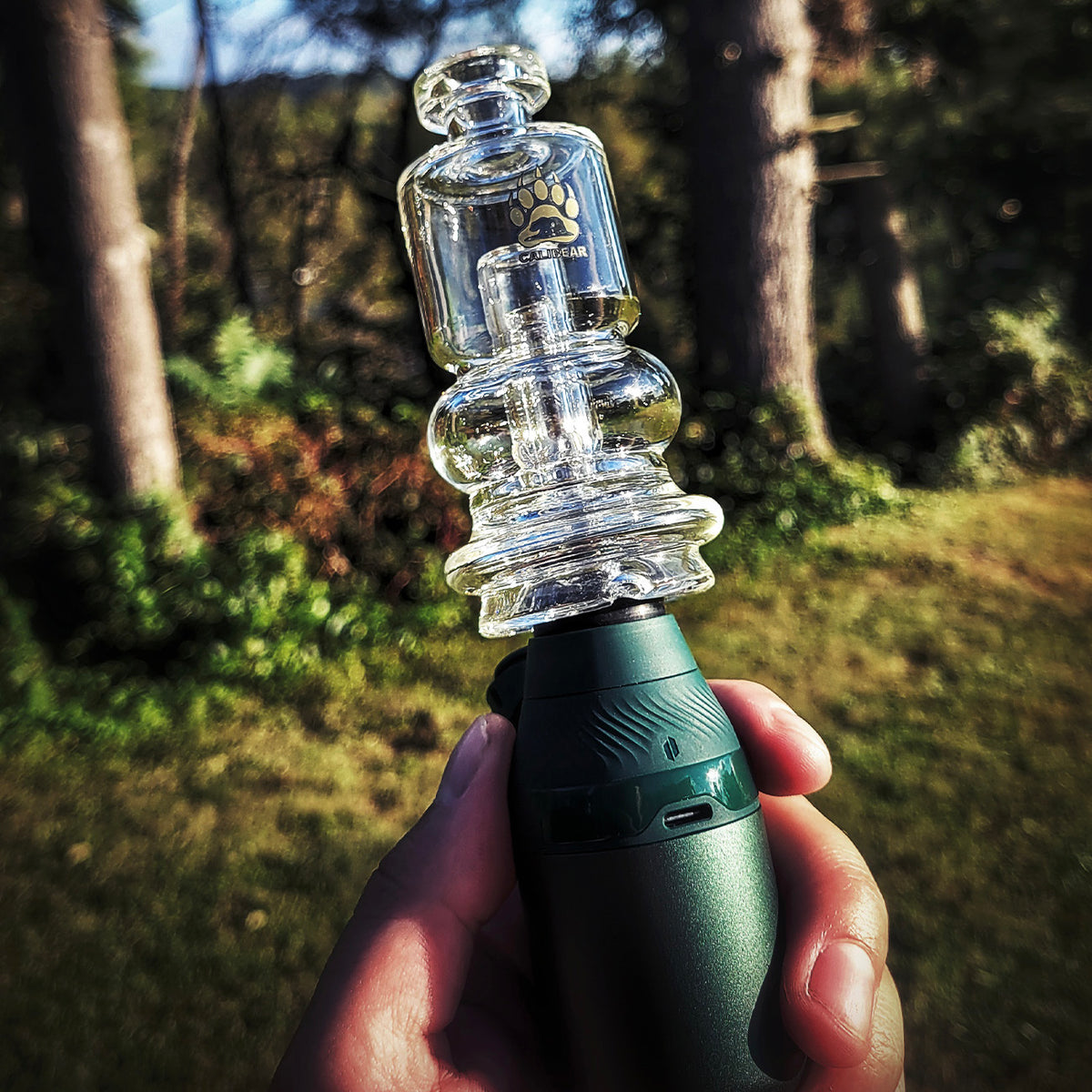 "2-in-1 Mini Chugger" Puffco Peak & Pivot Attachment By Calibear Glass