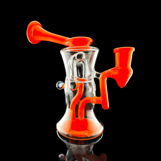 Iridescent Glass 8" "Orange Sherbert" Gilcycler