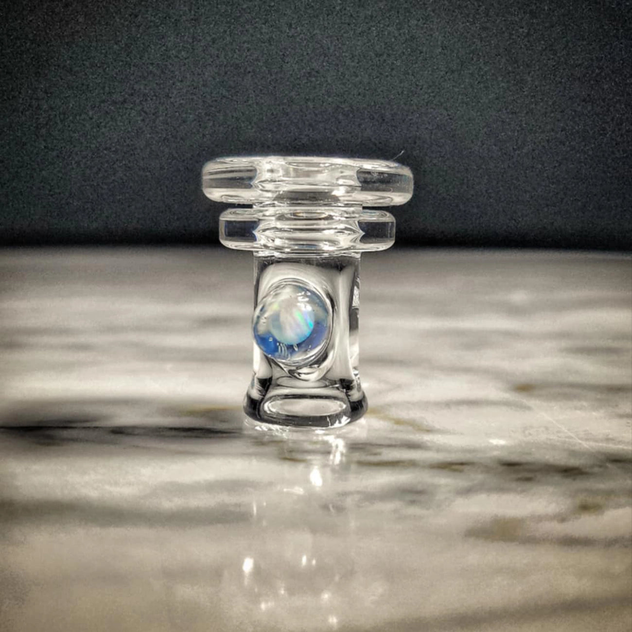 "Aqua Opal Dot" Puffco Pivot Tip By Aj Surf City Tubes