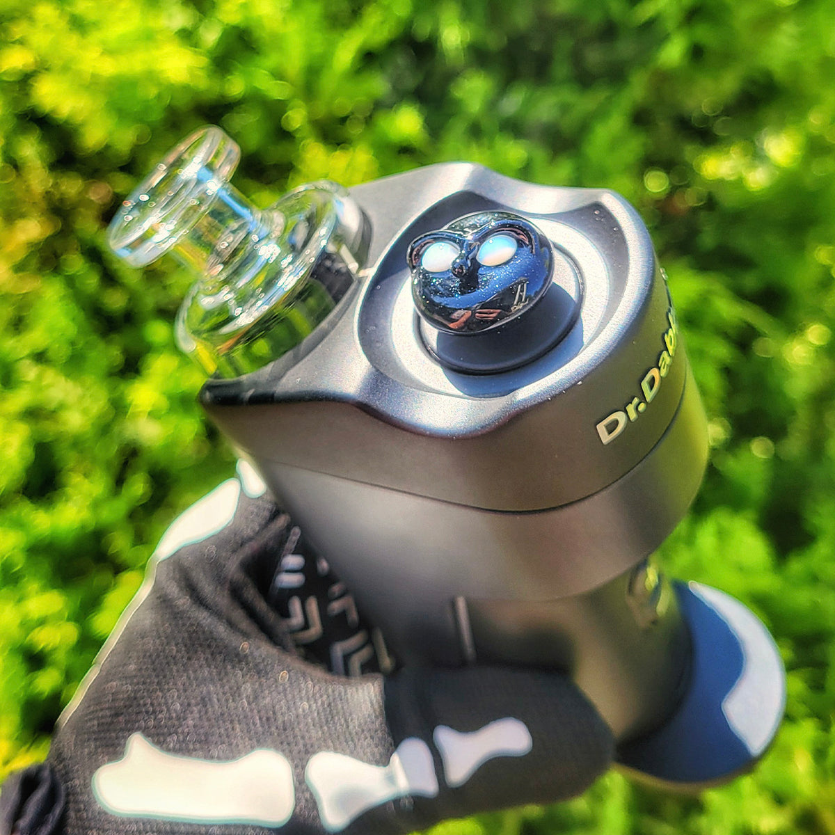"Jet Black" Monster Face Dr.Dabber Switch Go Joystick Cap By Meademade Glass