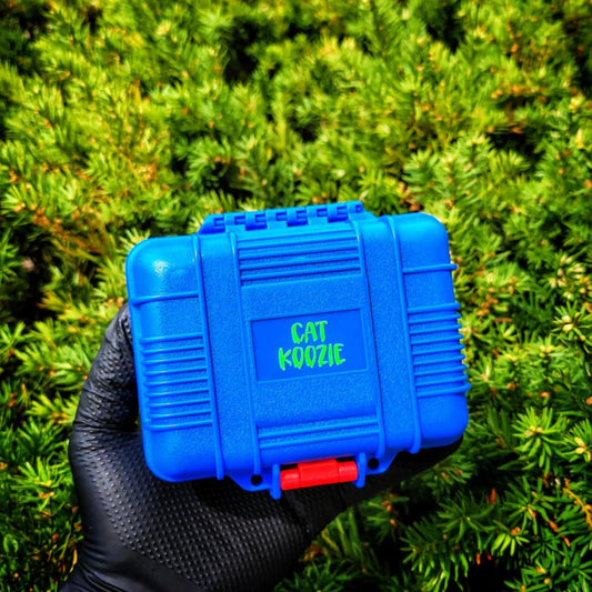 "LE Blue & Green Cat Koozie" Freezeable Case By Terp Koozie