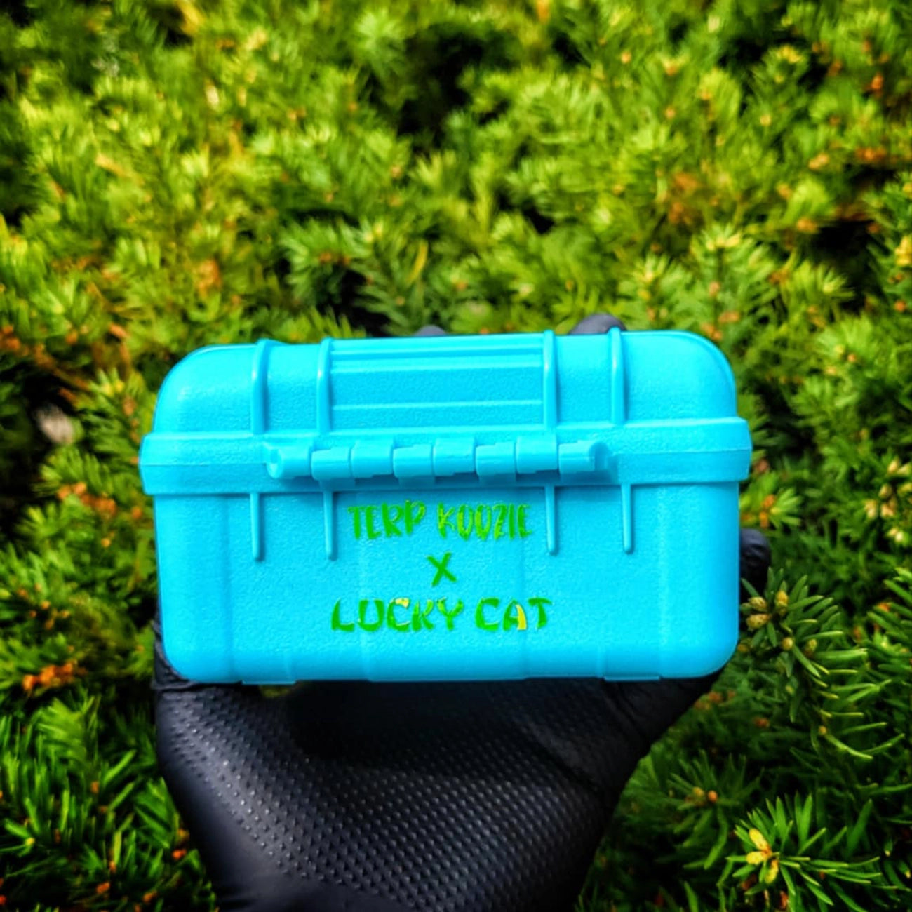 "LE Teal & Green Cat Koozie" Freezeable Case By Terp Koozie
