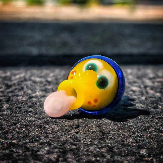 "Blue Stardust Spun Bob" Joystick Cap By Disqosucks Glass