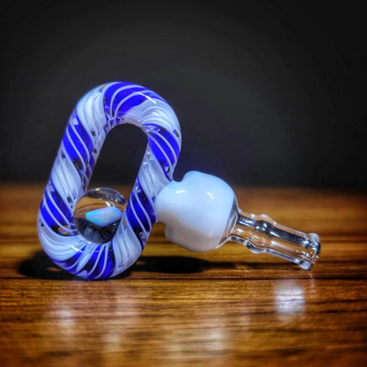 "Blue Lotus Cane" Joystick Cap By JNG Glass