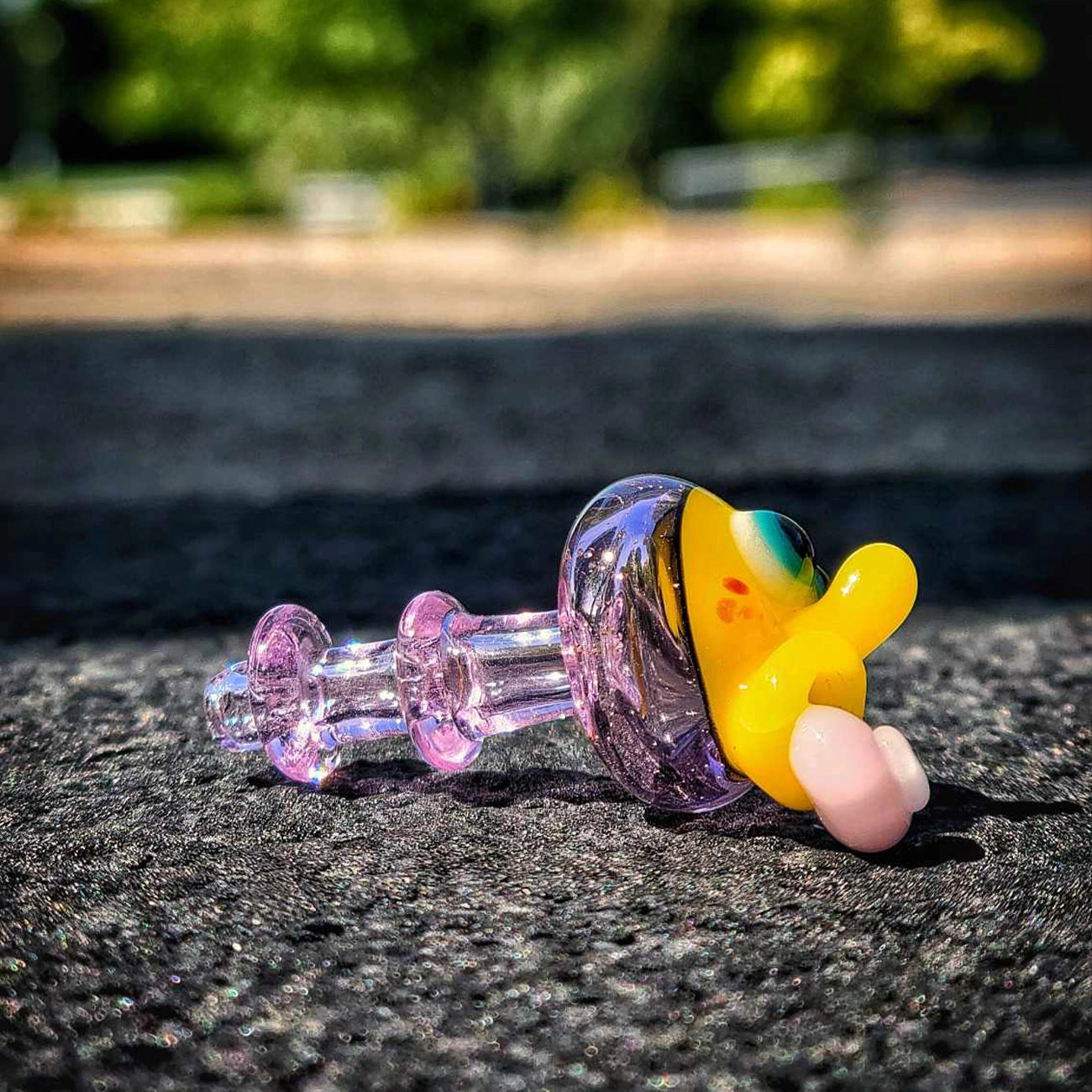 "CFL Purple Spun Bob" Joystick Cap By Disqosucks Glass