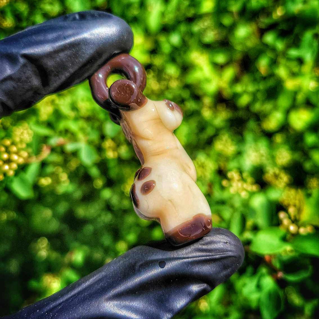 "Chocolate Point Siamese" Kitty Titty Pendant By Glass By Ariel