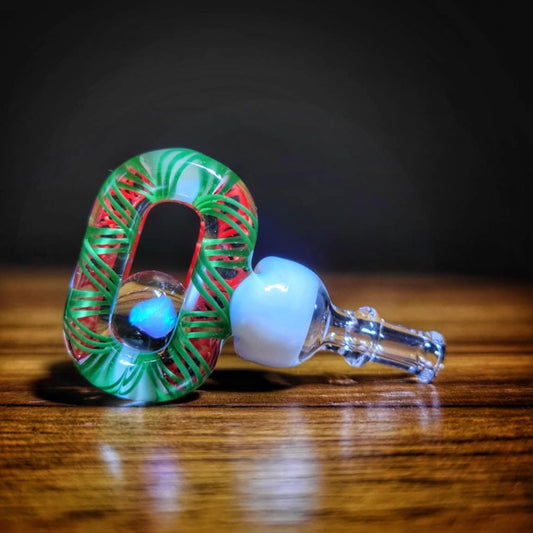 "Christmas Cane 1" Joystick Cap By JNG Glass