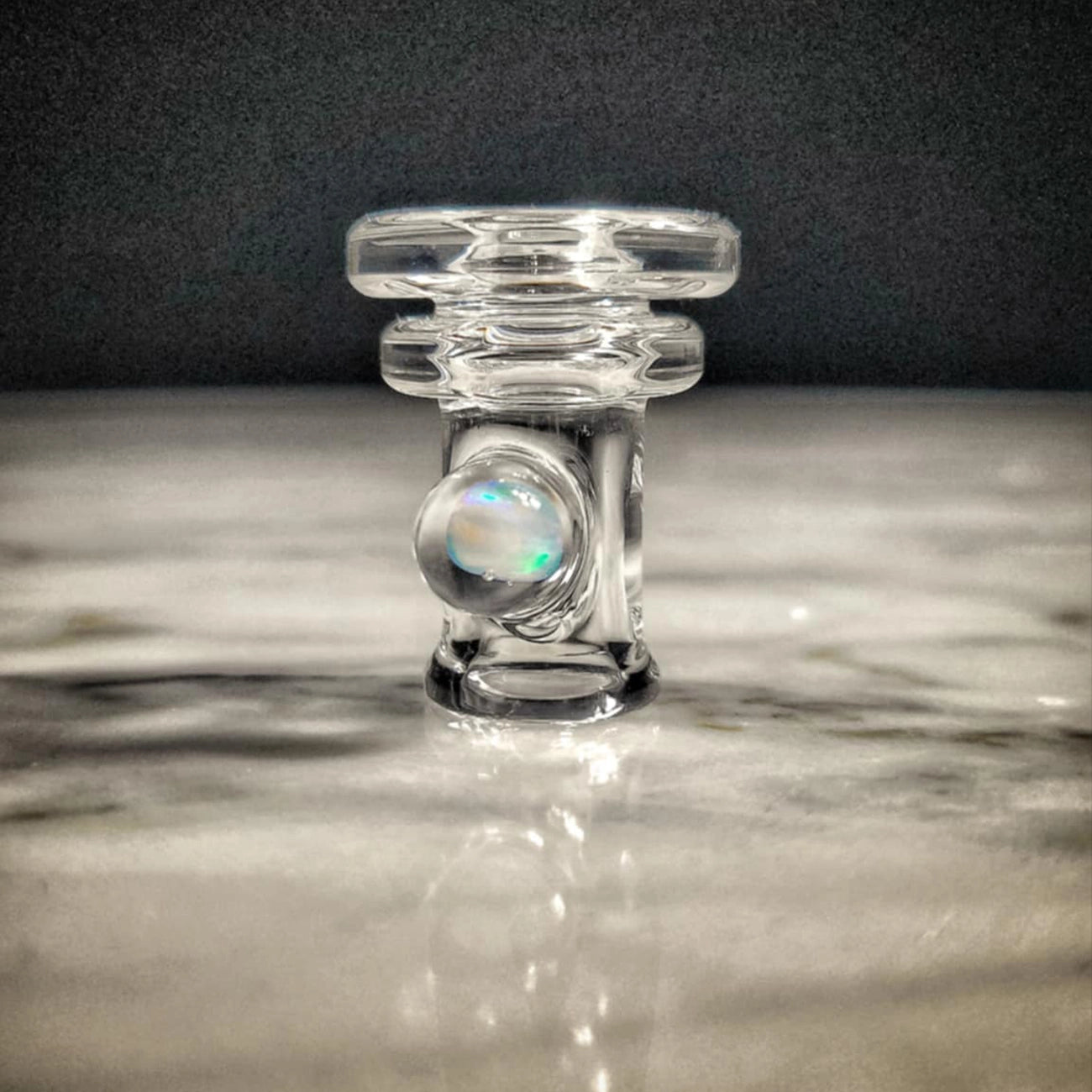 "Clear Opal Dot" Puffco Pivot Tip By Aj Surf City Tubes