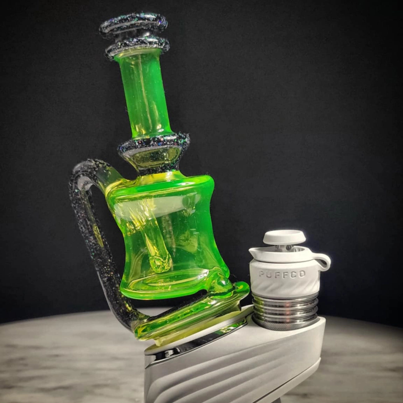 "UV Crushed Opal Ion Minitube" Puffco Attachment By Man Child Glass