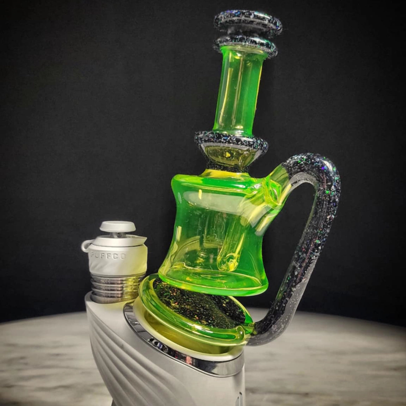 "UV Crushed Opal Ion Minitube" Puffco Attachment By Man Child Glass